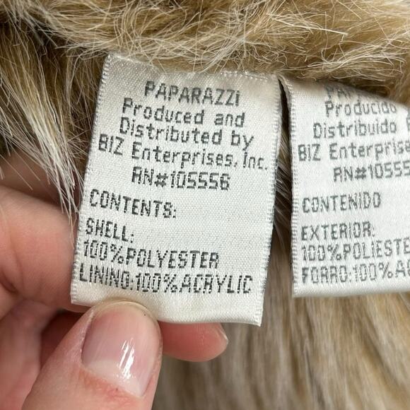 Vintage Daniel Benjamin Tan Suede Faux Fur Lined Tie Front Jacket Womens Medium - Picture 3 of 7